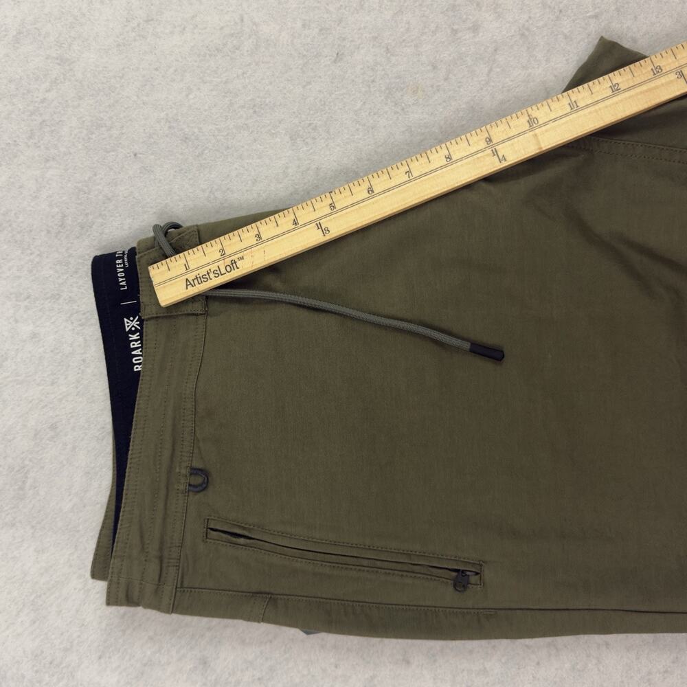 Huckberry Roark Layover Travel Shorts Mens 36 Green Everyday Stretch Hiking - Picture 9 of 14